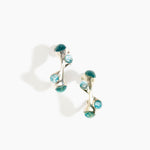 Dinosaur Designs Watercolour silver-plated brass hoop earrings with Water blue coloured glass beads.
