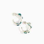 Dinosaur Designs Watercolour Hoop Earrings in Clear Water Colour resin with Silver-Plated Brass Material..