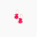 Dinosaur Designs Temple Earth Wire Earrings in Flamingo Colour resin with Gold-Filled Material.