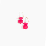 Dinosaur Designs Temple Earth Wire Earrings in Flamingo Colour resin with Gold-Filled Material.