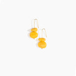Dinosaur Designs Temple Earth Wire Earrings in Honeycomb Colour resin with Gold-Filled Material.