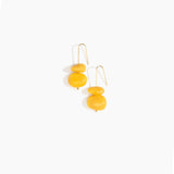 Dinosaur Designs Temple Earth Wire Earrings in Honeycomb Colour resin with Gold-Filled Material