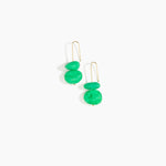 Dinosaur Designs Temple Earth Wire Earrings in Leaf Colour resin with Gold-Filled Material.