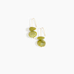 Dinosaur Designs Temple Earth Wire Earrings in Malachite Colour resin with Gold-Filled Material.