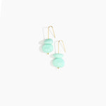 Dinosaur Designs Temple Earth Wire Earrings in Mint Colour resin with Gold-Filled Material.
