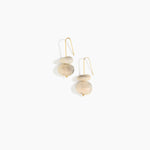 Dinosaur Designs Temple Earth Wire Earrings in Sandy Pearl Colour resin with Gold-Filled Material