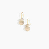 Dinosaur Designs Temple Earth Wire Earrings in Sandy Pearl Colour resin with Gold-Filled Material.