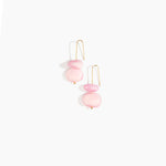Dinosaur Designs Temple Earth Wire Earrings in Shell Pink Colour resin with Gold-Filled Material.