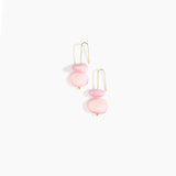 Dinosaur Designs Temple Earth Wire Earrings in Shell Pink Colour resin with Gold-Filled Material.