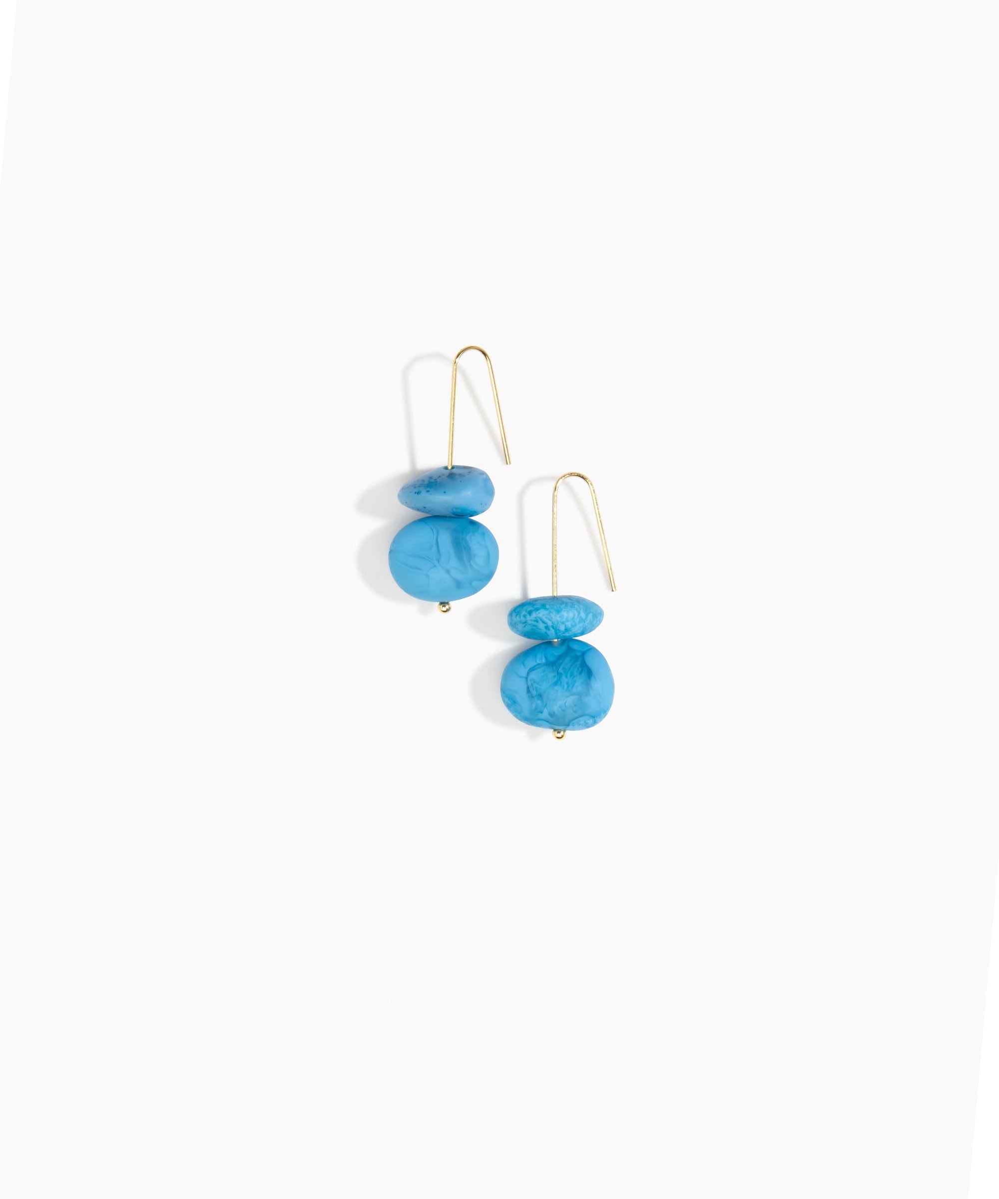 Dinosaur Designs Temple Earth Wire Earrings in Sky Colour resin with Gold-Filled Material.