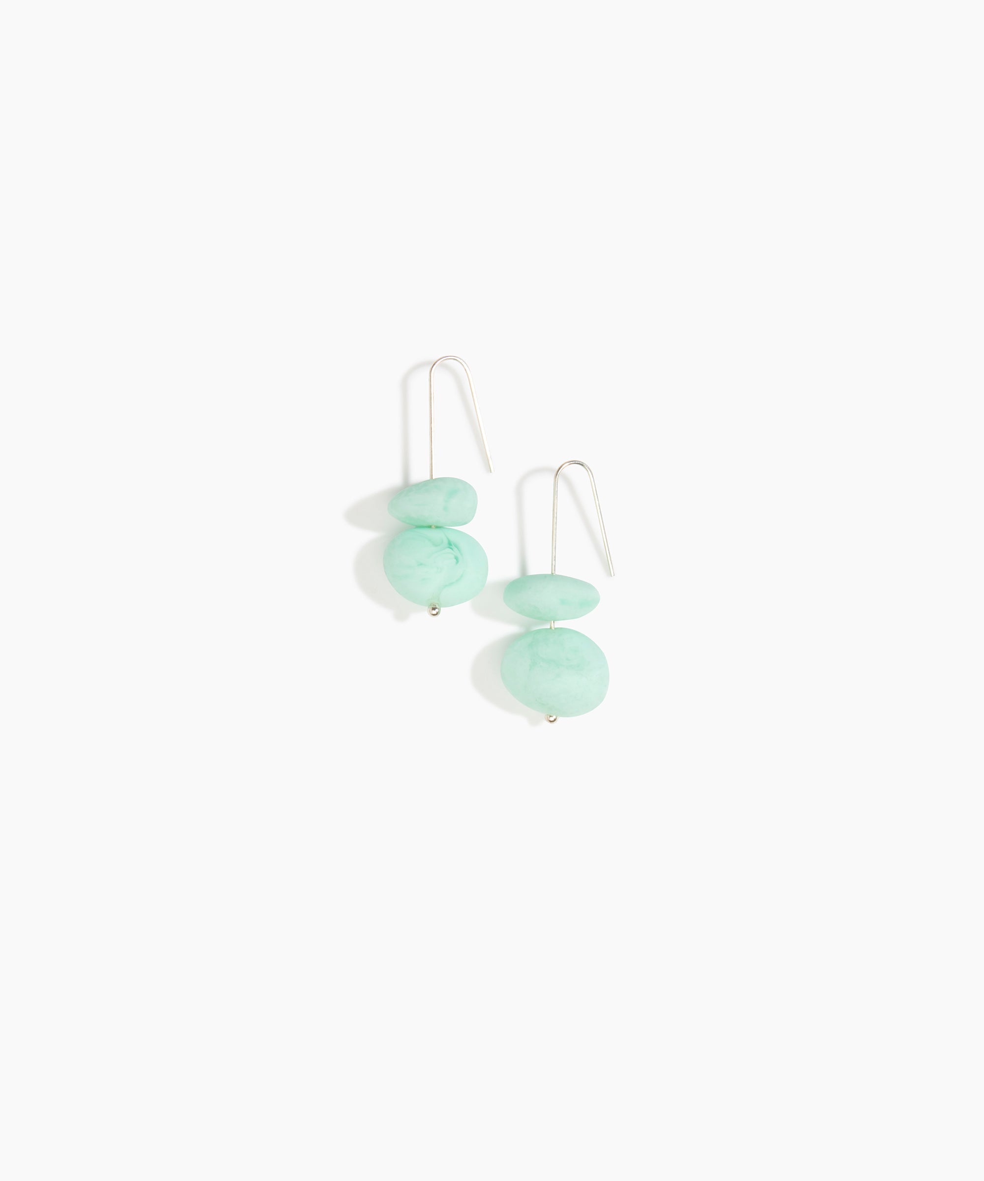 Dinosaur Designs Temple Earth Wire Earrings in Mint Colour resin with 925 Sterling Silver Material.