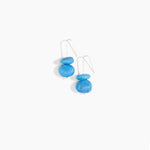 Dinosaur Designs Temple Earth Wire Earrings in Sky Colour resin with 925 Sterling Silver Material