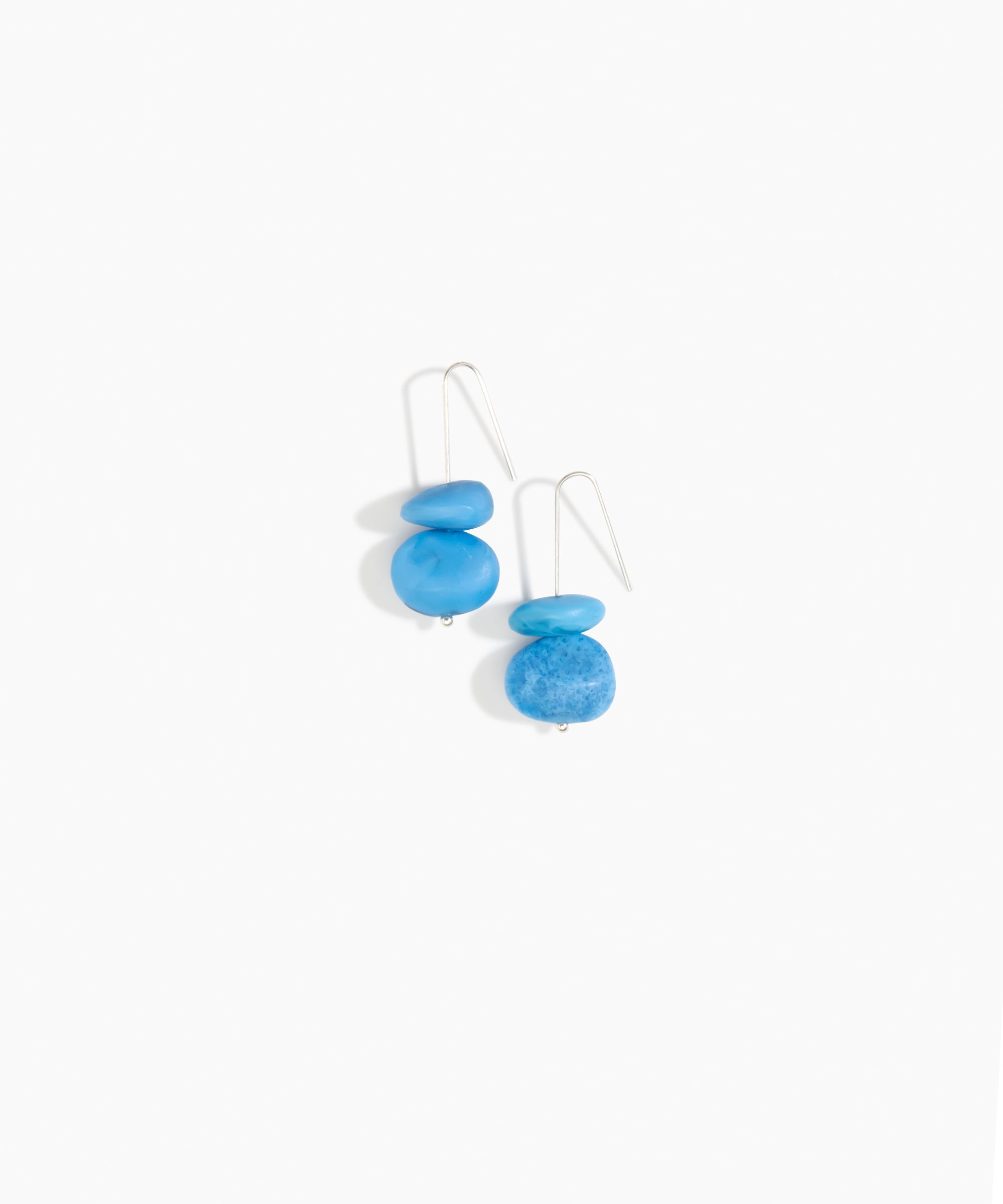 Dinosaur Designs Temple Earth Wire Earrings in Sky Colour resin with 925 Sterling Silver Material.