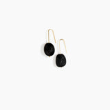 Dinosaur Designs Earth Wire Earrings in Black Colour resin with Gold-Filled Material.