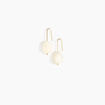 Dinosaur Designs Earth Wire Earrings in Chalk Swirl Colour resin with Gold-Filled Material.