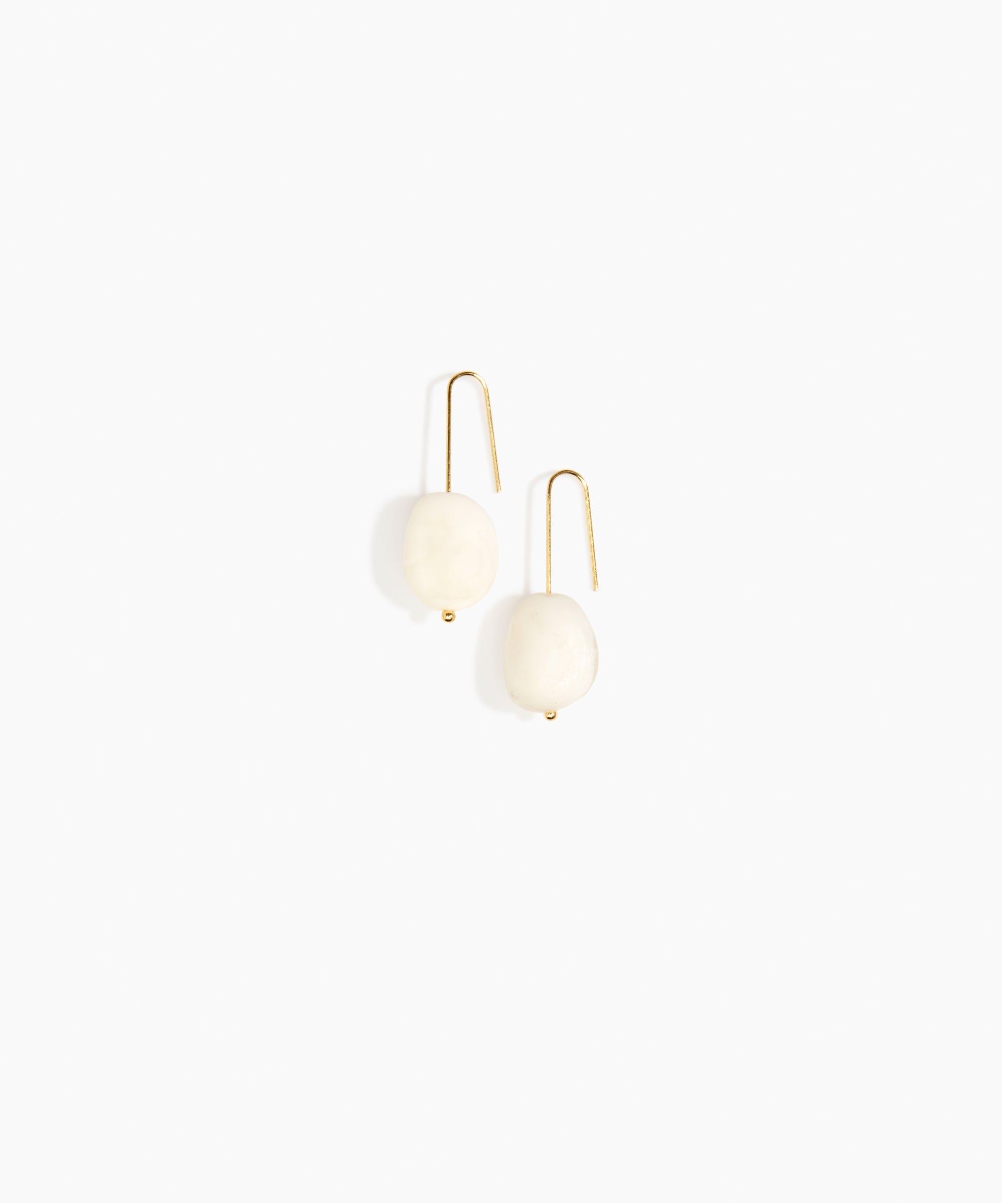 Dinosaur Designs Earth Wire Earrings in Chalk Swirl Colour resin with Gold-Filled Material.