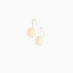 Dinosaur Designs Earth Wire Earrings in Cream Colour resin with Gold-Filled Material.