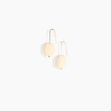 Dinosaur Designs Earth Wire Earrings in Cream Colour resin with Gold-Filled Material.