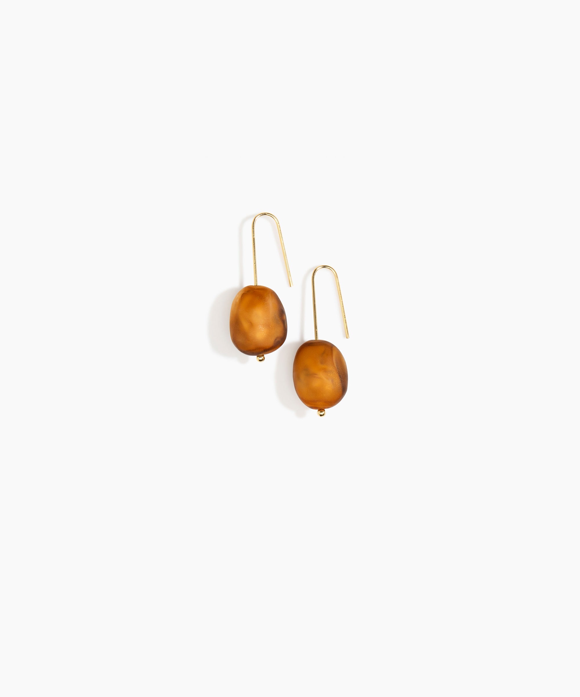 Dinosaur Designs Earth Wire Earrings in Dark Horn Colour resin with Gold-Filled Material..
