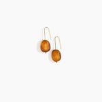 Dinosaur Designs Earth Wire Earrings in Dark Horn Colour resin with Gold-Filled Material.