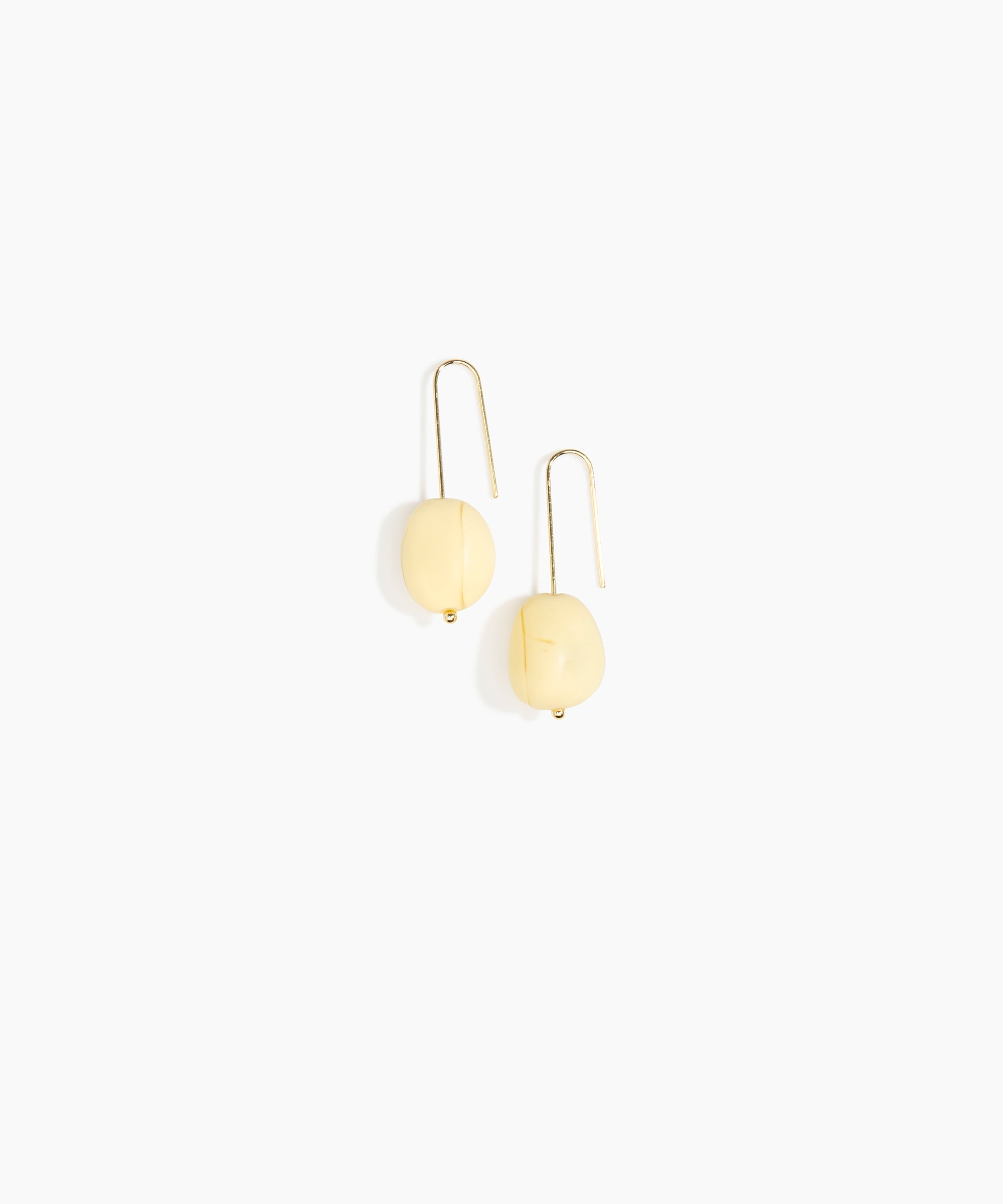 Dinosaur Designs Earth Wire Earrings in Lemon Colour resin with Gold-Filled Material.