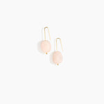 Dinosaur Designs Earth Wire Earrings in Rose Swirl Colour resin with Gold-Filled Material.