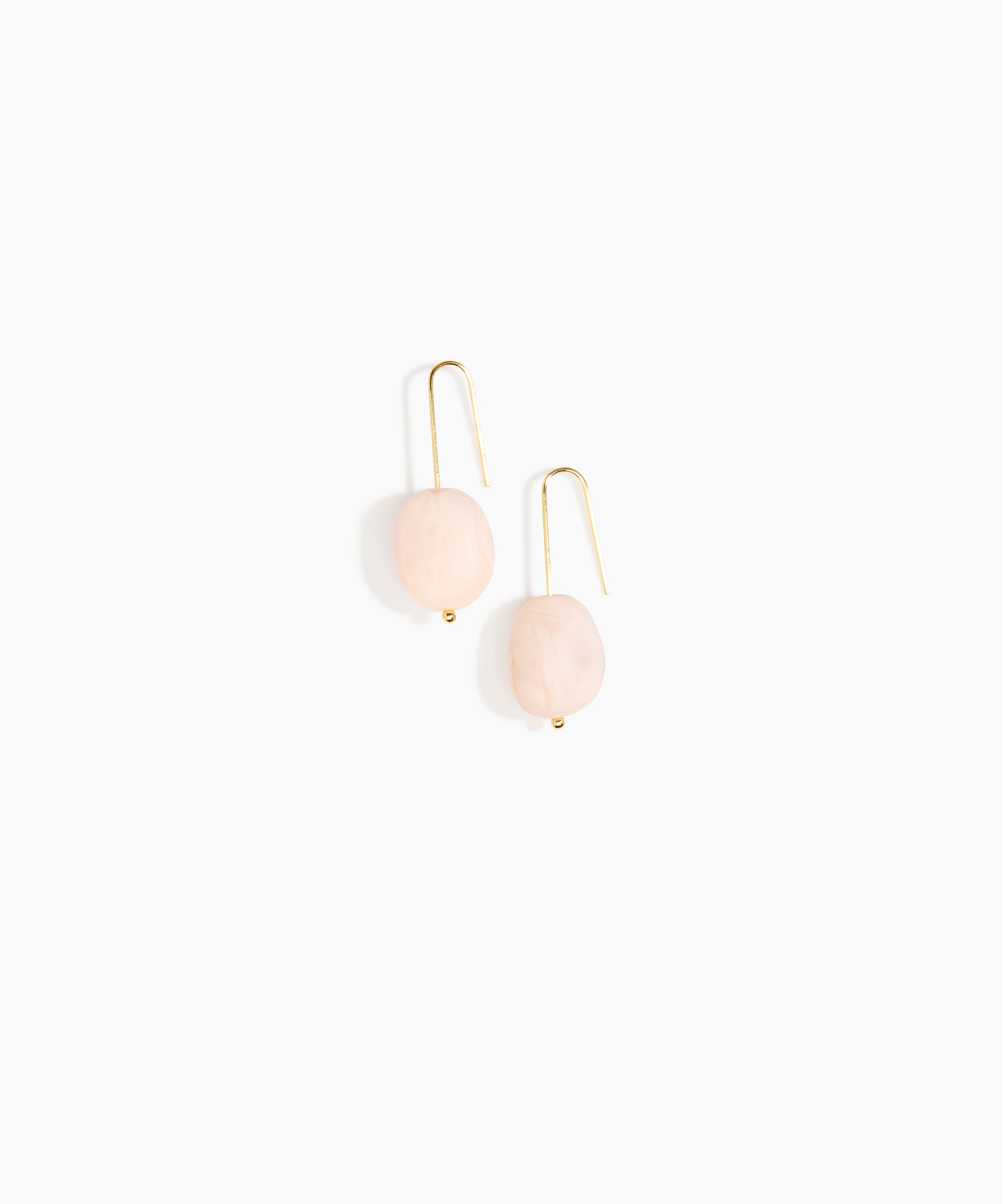 Dinosaur Designs Earth Wire Earrings in Rose Swirl Colour resin with Gold-Filled Material.
