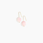 Dinosaur Designs Earth Wire Earrings in Shell Pink Colour resin with Gold-Filled Material
