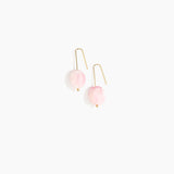 Dinosaur Designs Earth Wire Earrings in Shell Pink Colour resin with Gold-Filled Material
