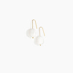 Dinosaur Designs Earth Wire Earrings in Snow Swirl Colour resin with Gold-Filled Material