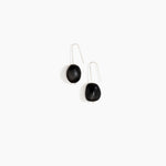 Dinosaur Designs Earth Wire Earrings in Black Colour resin with 925 Sterling Silver Material.