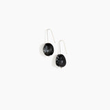 Dinosaur Designs Earth Wire Earrings in Black Marble Colour resin with 925 Sterling Silver Material.
