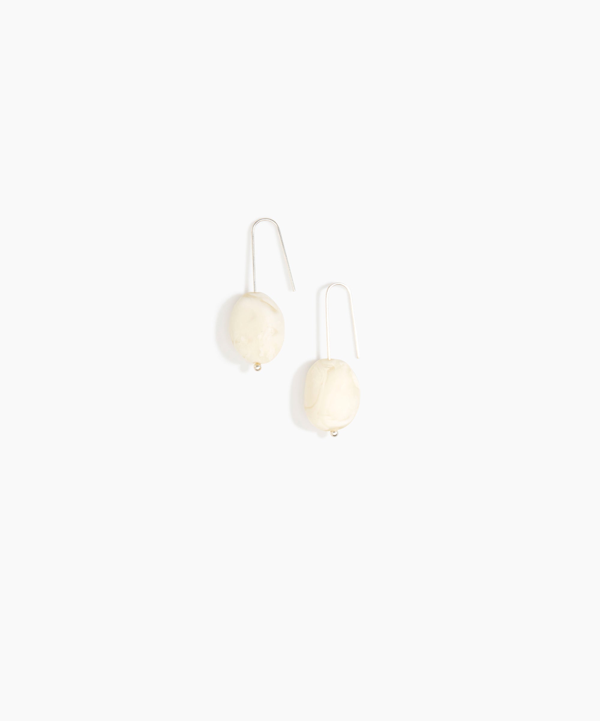Dinosaur Designs Earth Wire Earrings in Chalk Swirl Colour resin with 925 Sterling Silver Material