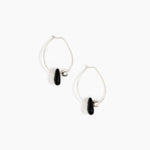 Dinosaur Designs Joie De Vivre Hoop Earrings in Black Colour resin with 925 Sterling Silver Material.