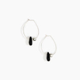 Dinosaur Designs Joie De Vivre Hoop Earrings in Black Colour resin with 925 Sterling Silver Material.
