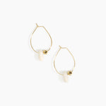 Dinosaur Designs Joie De Vivre Hoop Earrings in Chalk Swirl Colour resin with Gold-Filled Material.