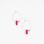 Dinosaur Designs Joie De Vivre Hoop Earrings in Flamingo Colour resin with 925 Sterling Silver Material