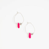 Dinosaur Designs Joie De Vivre Hoop Earrings in Flamingo Colour resin with 925 Sterling Silver Material