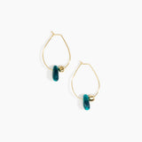 Dinosaur Designs Joie De Vivre Hoop Earrings in Lagoon Colour resin with Gold-Filled Material