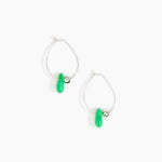 Dinosaur Designs Joie De Vivre Hoop Earrings in Leaf Colour resin with 925 Sterling Silver Material