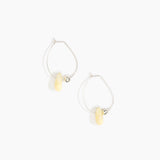 Dinosaur Designs Joie De Vivre Hoop Earrings in Lemon Colour resin with 925 Sterling Silver Material.