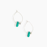 Dinosaur Designs Joie De Vivre Hoop Earrings in Mineral Swirl Colour resin with 925 Sterling Silver Material.