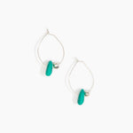 Dinosaur Designs Joie De Vivre Hoop Earrings in Mineral Swirl Colour resin with 925 Sterling Silver Material.