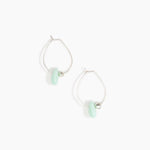 Dinosaur Designs Joie De Vivre Hoop Earrings in Mint Colour resin with 925 Sterling Silver Material