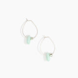 Dinosaur Designs Joie De Vivre Hoop Earrings in Mint Colour resin with 925 Sterling Silver Material