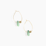 Dinosaur Designs Joie De Vivre Hoop Earrings in Moss Colour resin with Gold-Filled Material.