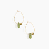 Dinosaur Designs Joie De Vivre Hoop Earrings in Olive Colour resin with Gold-Filled Material.