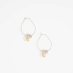 Dinosaur Designs Joie De Vivre Hoop Earrings in Sandy Pearl Colour resin with 925 Sterling Silver Material.