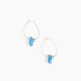 Dinosaur Designs Joie De Vivre Hoop Earrings in Sky Colour resin with 925 Sterling Silver Material