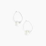 Dinosaur Designs Joie De Vivre Hoop Earrings in Snow Swirl Colour resin with 925 Sterling Silver Material